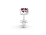 10K White Gold 2.49 Carat Princess Morganite Stud Earrings