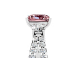 White gold Princess Cut Morganite Three-Stone Ring with Pavé Split Shank and Four-Prong Setting_5