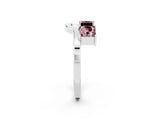 White gold Princess Cut Morganite Two-Stone Open Band Ring with Four-Prong Setting_8