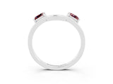 White gold Princess Cut Morganite Two-Stone Open Band Ring with Four-Prong Setting_9