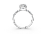 White gold Princess Cut Pave Diamond Engagement Ring with Channel Set Band and Four-Prong Setting_57