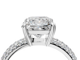 White gold Princess Cut Pave Diamond Engagement Ring with Channel Set Band and Four-Prong Setting_58