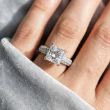 White gold Princess Cut Pave Diamond Engagement Ring with Channel Set Band and Four-Prong Setting_79