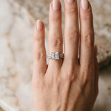 Silver 0.55 Carat E VVS1 Princess Cut Pave Split Shank Engagement Ring with Four-Prong Setting
