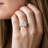 White gold Princess Cut Pave Split Shank Engagement Ring with Four-Prong Setting_285