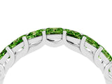 White gold Princess Cut Peridot Channel-Set Eternity Band with Prong Setting_10