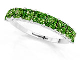 White gold Princess Cut Peridot Channel-Set Eternity Band with Prong Setting_7