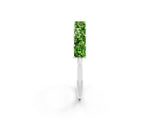 White gold Princess Cut Peridot Channel-Set Eternity Band with Prong Setting_8