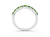 White gold Princess Cut Peridot Channel-Set Eternity Band with Prong Setting_9