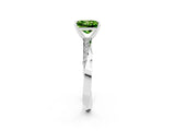 White gold Princess Cut Peridot Engagement Ring with Side Stone Accents and Four-Prong Setting_53