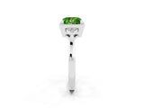 White gold Princess Cut Peridot Halo Ring with Tapered Band and Four-Prong Setting_2