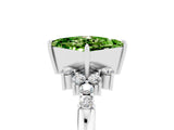White gold Princess Cut Peridot Ring with Side Stones and Four-Prong Setting_41