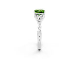 White gold Princess Cut Peridot Solitaire Celtic Knot Ring with Four-Prong Setting_14