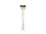 White gold Princess Cut Peridot Solitaire Engagement Ring with Cathedral Setting and Four-Prong Mount_32