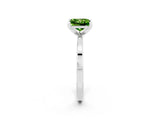 White gold Princess Cut Peridot Solitaire Engagement Ring with Classic Band and Four-Prong Setting_26