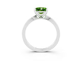 White gold Princess Cut Peridot Solitaire Engagement Ring with Classic Band and Four-Prong Setting_27