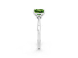 White gold Princess Cut Peridot Solitaire Engagement Ring with Classic Band and Four-Prong Setting_38