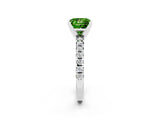 White gold Princess Cut Peridot Solitaire Pavé Engagement Ring with Round Band and Prong Setting_80