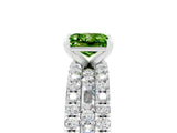 White gold Princess Cut Peridot Solitaire Ring with Pavé and Channel Set Band_17