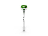 White gold Princess Cut Peridot Solitaire Ring with Thin Band and Prong Setting_38