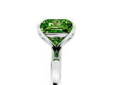 White gold Princess Cut Peridot Solitaire Ring with Thin Band and Prong Setting_41