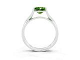 White gold Princess Cut Peridot Solitaire Twist Band Prong Setting Ring_39
