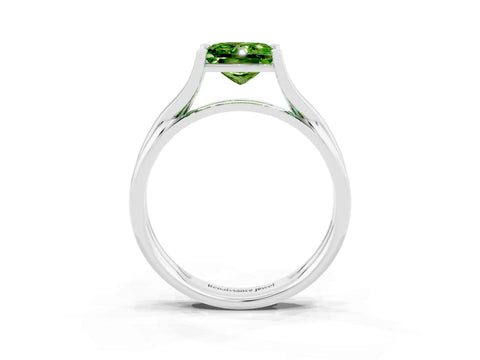 White gold Princess Cut Peridot Solitaire Twist Band Prong Setting Ring_39