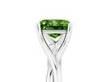 White gold Princess Cut Peridot Solitaire Twist Band Prong Setting Ring_41