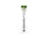 White gold Princess Cut Peridot Solitaire Twist Band Prong Setting Ring_47