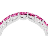 White gold Princess Cut Pink Sapphire Channel-Set Eternity Band with Prong Setting_10