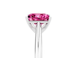 White gold Princess Cut Pink Sapphire Solitaire Engagement Ring with Cathedral Setting and Four-Prong Mount_29