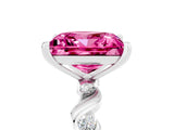 White gold Princess Cut Pink Sapphire Solitaire Twisted Band with Round  Accents and Prong Setting_17