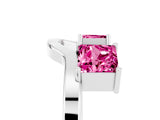 White gold Princess Cut Pink Sapphire Two-Stone Open Band Ring with Four-Prong Setting_23