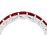 White gold Princess Cut Ruby Channel-Set Eternity Band with Prong Setting_10