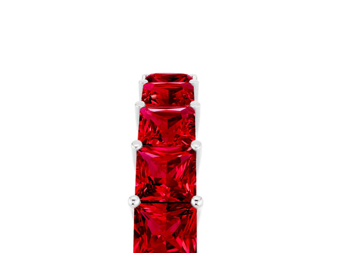 White gold Princess Cut Ruby Channel-Set Eternity Band with Prong Setting_11