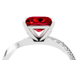 White gold Princess Cut Ruby Engagement Ring with Side Stone Accents and Four-Prong Setting_28