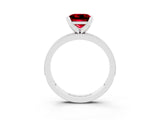 White gold Princess Cut Ruby Milgrain Pavé Engagement Ring with Four-Prong Setting_15