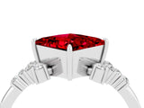 White gold Princess Cut Ruby Ring with Side Stones and Four-Prong Setting_40