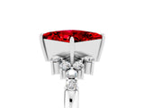 White gold Princess Cut Ruby Ring with Side Stones and Four-Prong Setting_41