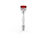 White gold Princess Cut Ruby Solitaire Celtic Knot Ring with Four-Prong Setting_14