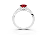 White gold Princess Cut Ruby Solitaire Celtic Knot Ring with Four-Prong Setting_15