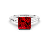 White gold Princess Cut Ruby Solitaire Engagement Ring with Cathedral Setting and Four-Prong Mount_24