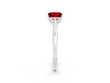 White gold Princess Cut Ruby Solitaire Engagement Ring with Cathedral Setting and Four-Prong Mount_26