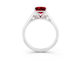 White gold Princess Cut Ruby Solitaire Engagement Ring with Cathedral Setting and Four-Prong Mount_27