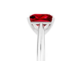 White gold Princess Cut Ruby Solitaire Engagement Ring with Cathedral Setting and Four-Prong Mount_29