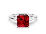 White gold Princess Cut Ruby Solitaire Engagement Ring with Cathedral Setting and Four-Prong Mount_42
