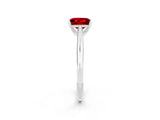 White gold Princess Cut Ruby Solitaire Engagement Ring with Cathedral Setting and Four-Prong Mount_44
