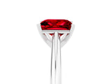 White gold Princess Cut Ruby Solitaire Engagement Ring with Cathedral Setting and Four-Prong Mount_47