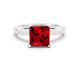 White gold Princess Cut Ruby Solitaire Engagement Ring with Classic Band and Four-Prong Setting_24