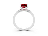 White gold Princess Cut Ruby Solitaire Engagement Ring with Classic Band and Four-Prong Setting_27
